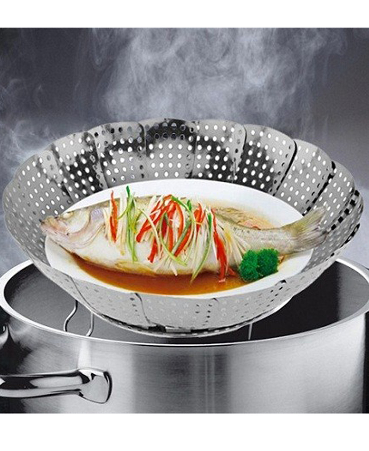 Vỉ hấp inox điều chỉnh các cỡ - nội địa nhật bản