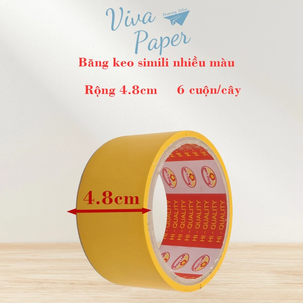 Băng keo simili 2.4cm 3.5cm và 4.8cm băng keo dán gáy tập dán lề đầy đủ các màu