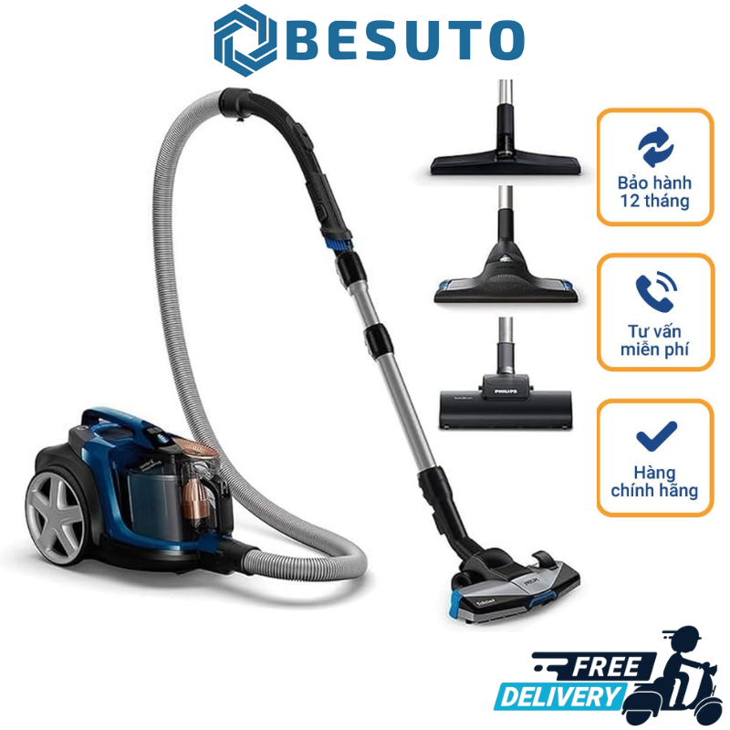 Philips fc 9745/09, powerpro compact bagless vacuum cleaner, blue/black