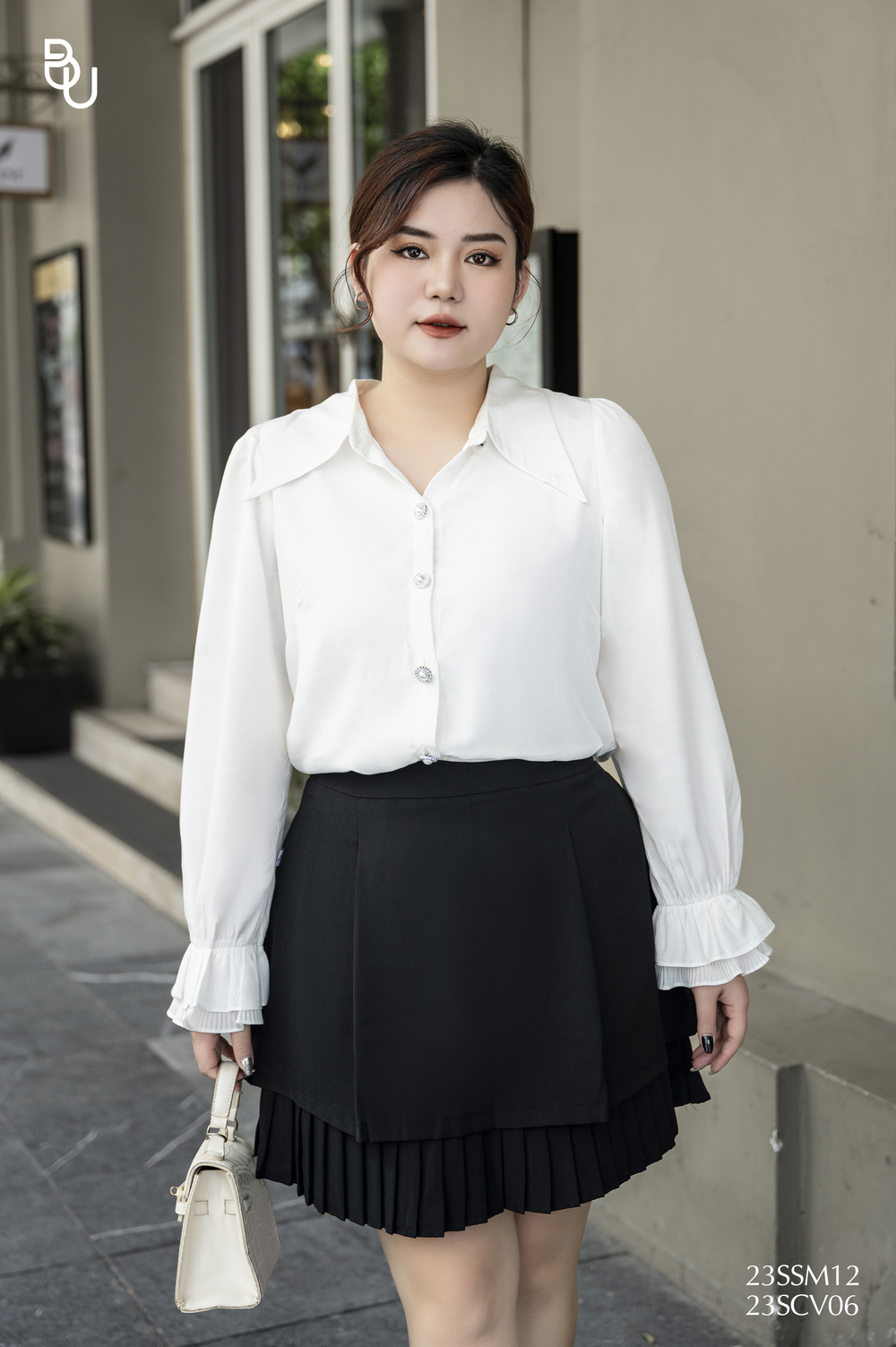 Áo sơ mi đức nhọn đính đá BIGSIZE (55kg đến 95kg) - 23SSM12 - [BUstu Bigsize]
