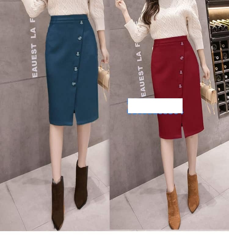 [HCM]Chân váy bút chỉ phối nút sang chảnh Helen