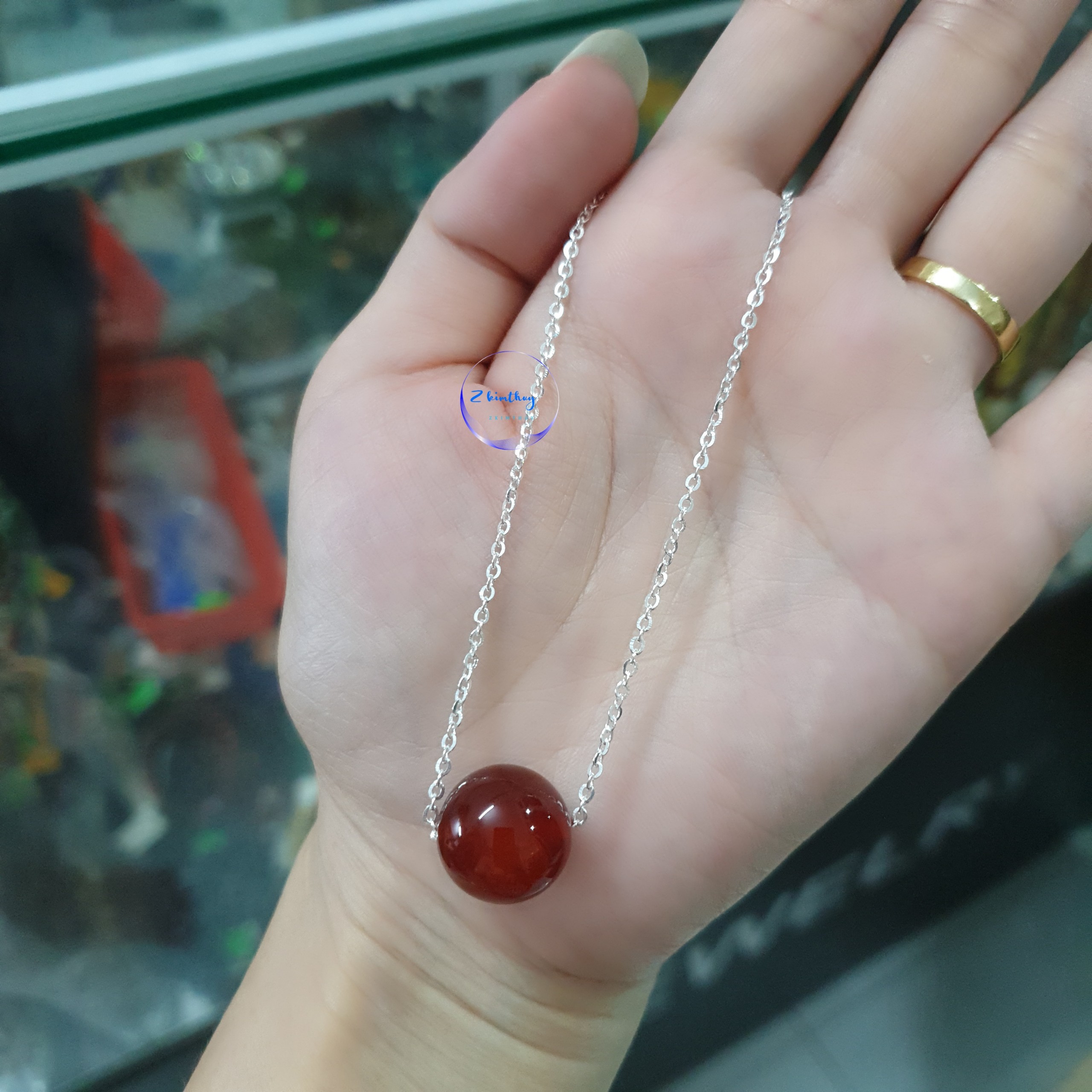 Dây chuyền Bạc Ngoc trai thật nước ngọt