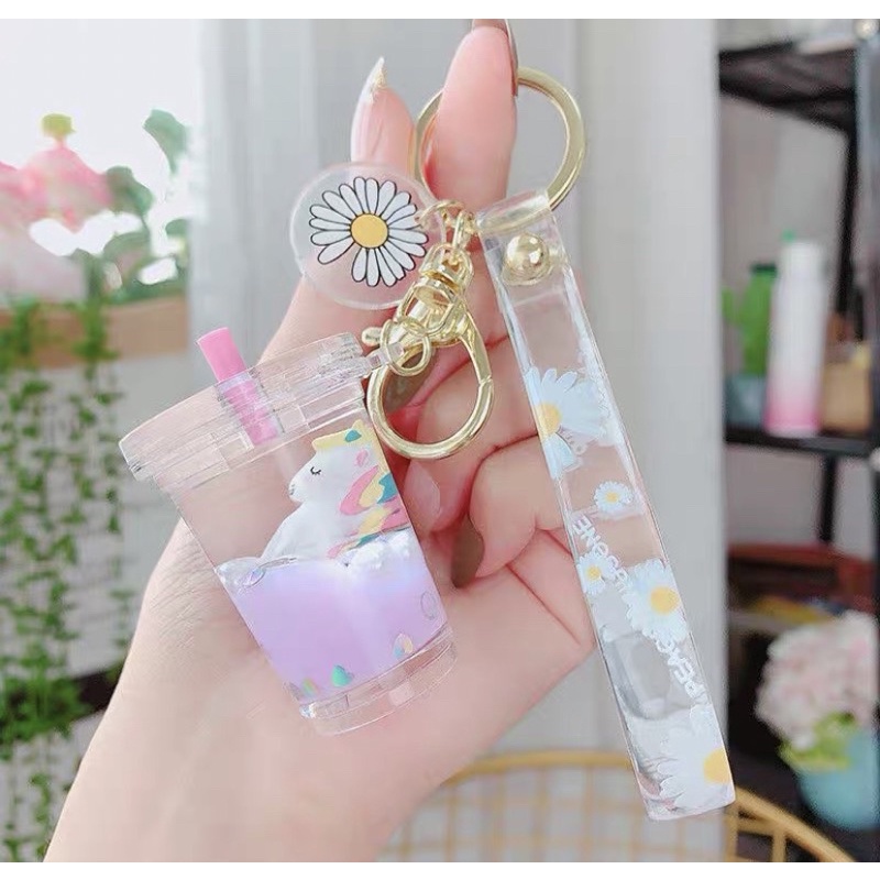 MÓC KHOÁ TRÀ SỮA KỲ LÂN HOA CÚC