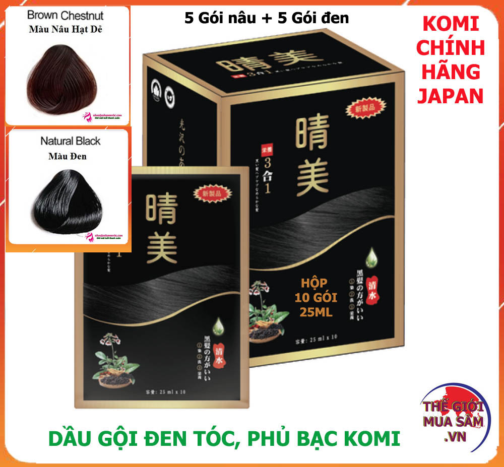 Dầu gội đầu đen tóc Komi chính hãng Nhật Bản