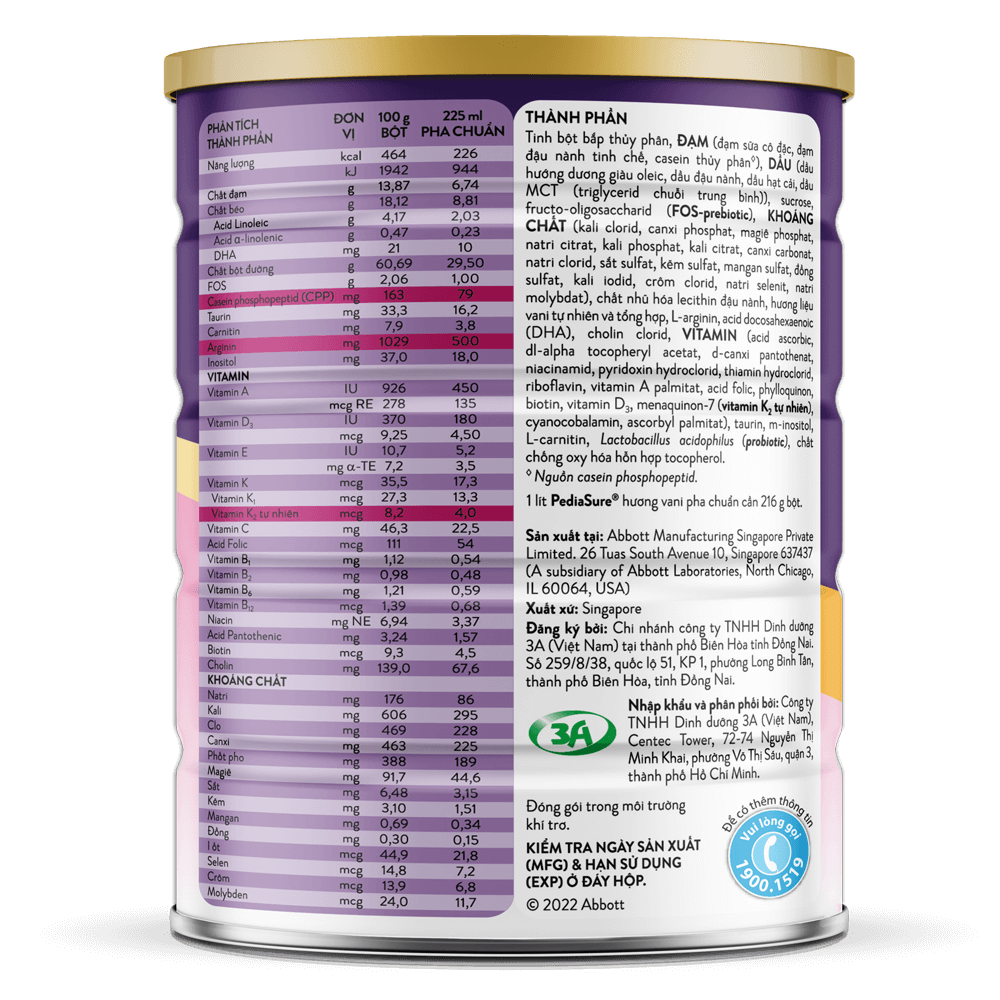 Sữa bột Abbott PediaSure PEPTI GRO (380g)