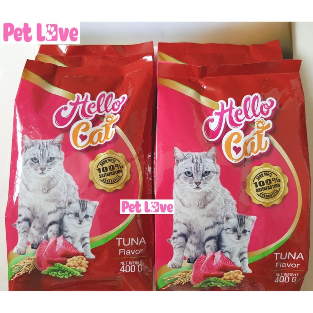 Thức ăn hạt Hello Cat cho mèo con và mèo lớn (gói 400g)