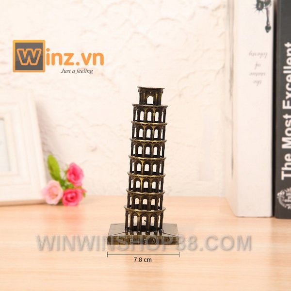 Mô hình tháp nghiêng Pisa cao 18 cm (Màu vàng rêu)