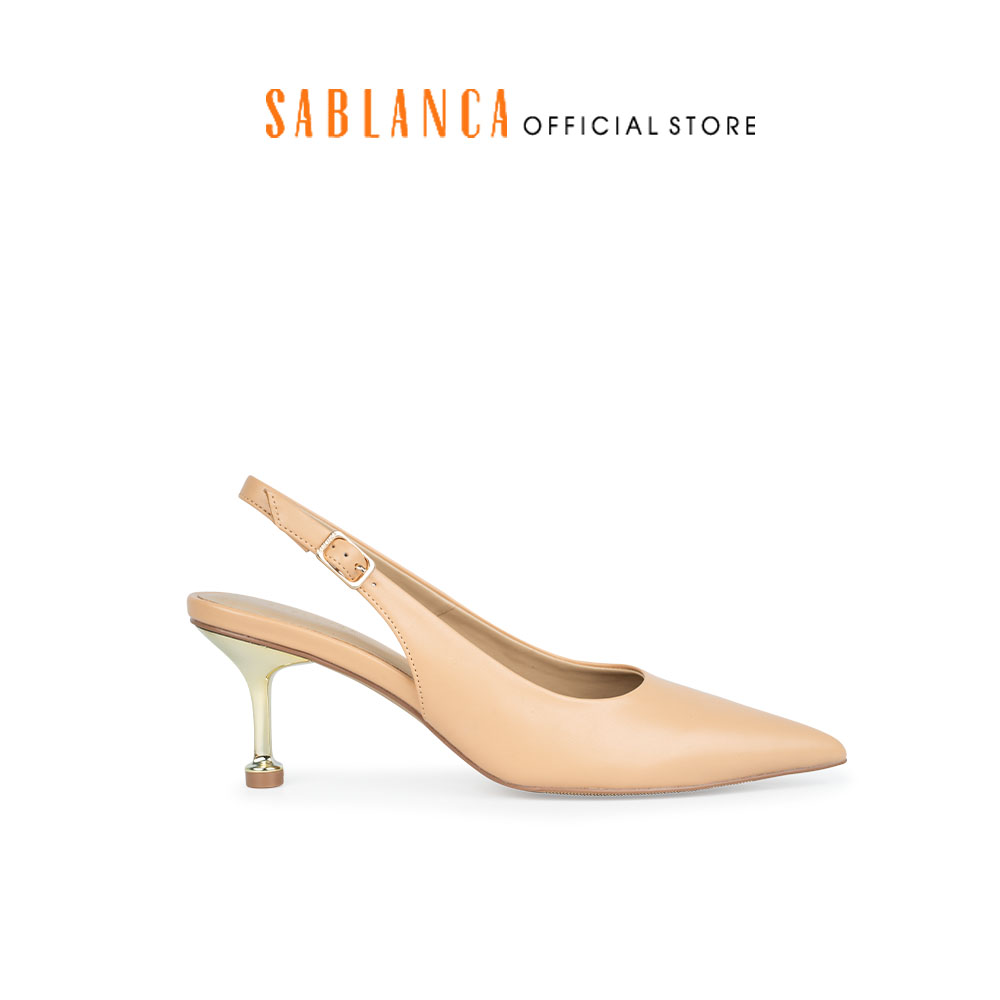 Giày cao gót 5cm mũi nhọn Slingback kiểu dáng đơn giản công sở SABLANCA BN0157