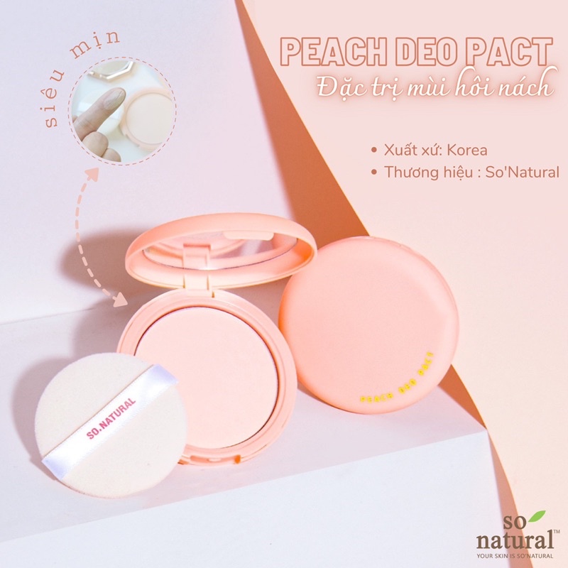 PHẤN NÁCH BỘT KHÔ PEACH DEO PACT