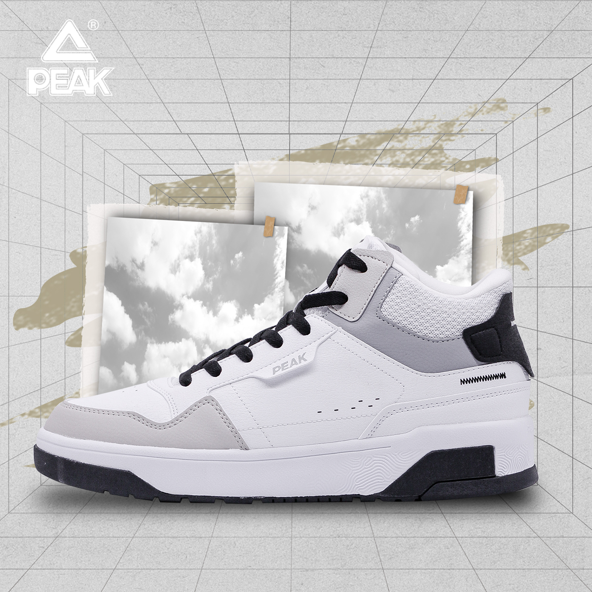 Giày thể thao nam peak casual fashion mid top et33497b