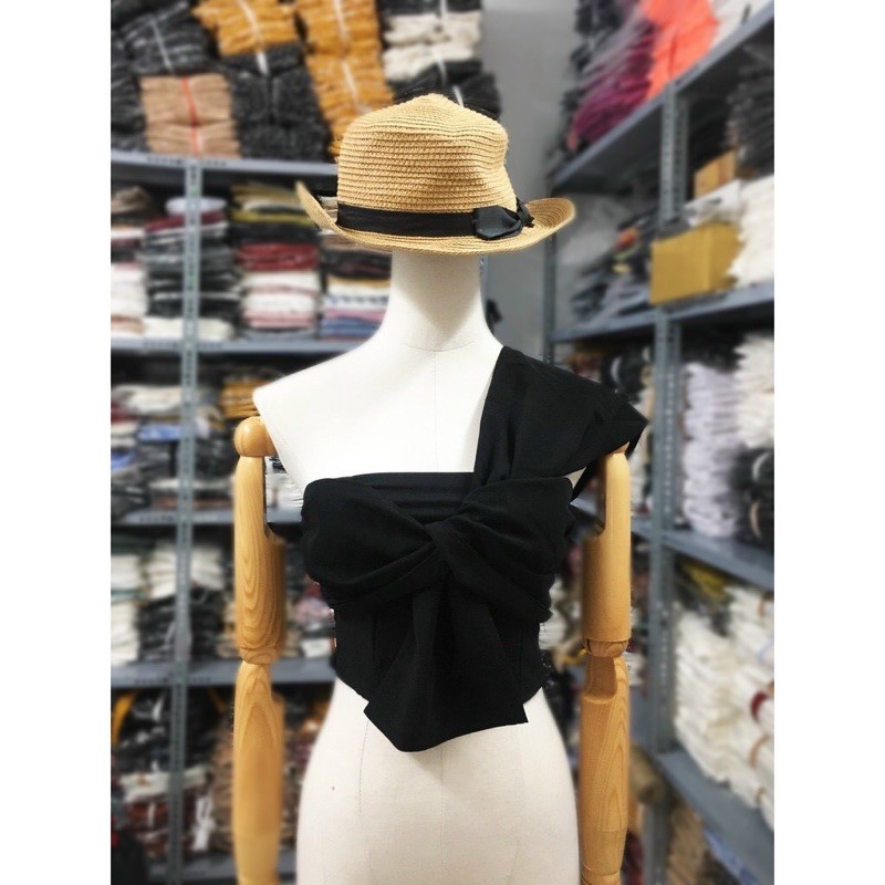 Áo Lệch Vai Croptop Nơ To
