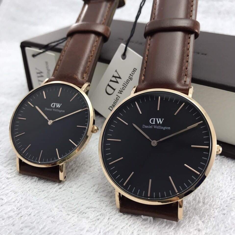 Đồng hồ dw dây da nam nữ sang trọng lịch lãm