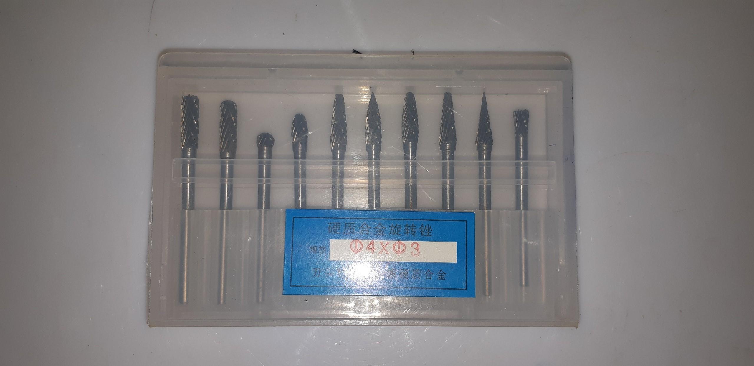 Mũi Mài Hợp Kim.mài kim loại Đầu 4mm Cán 3mm 10 món