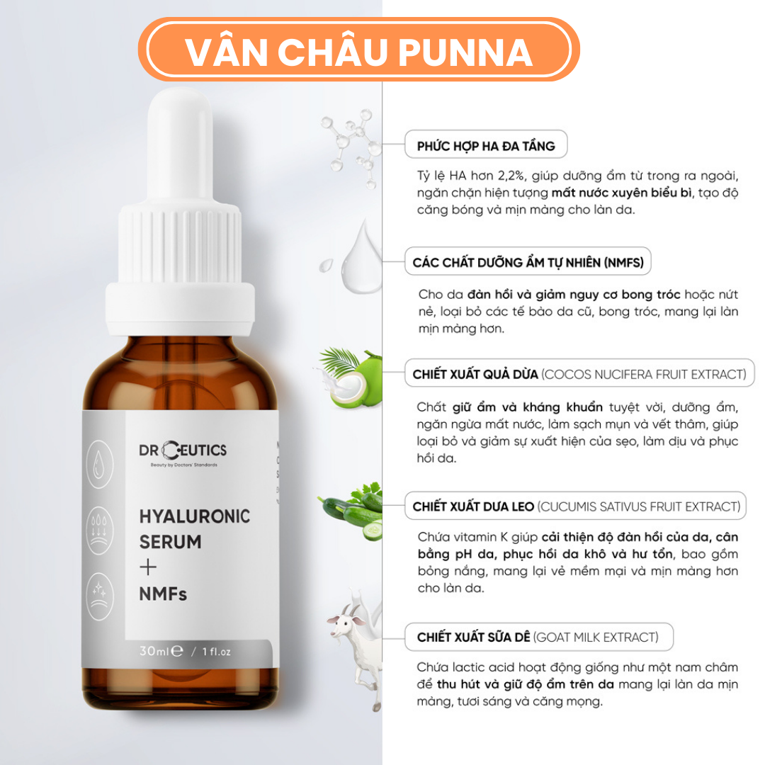 [Chính Hãng] Tinh Chất HA Drceutics Cấp Ẩm Và Căng Bóng Da Hyaluronic Acid + NMFs HA Basic Drceutics