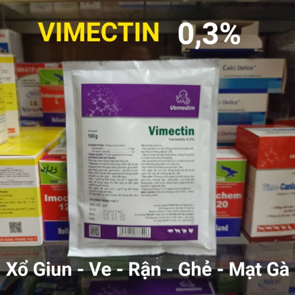 [HCM]Vimectin 0.3% Dạng Bột 100Gr - Nội Ngoại Ký Sinh Trùng Cho Gia Súc Gia Cầm