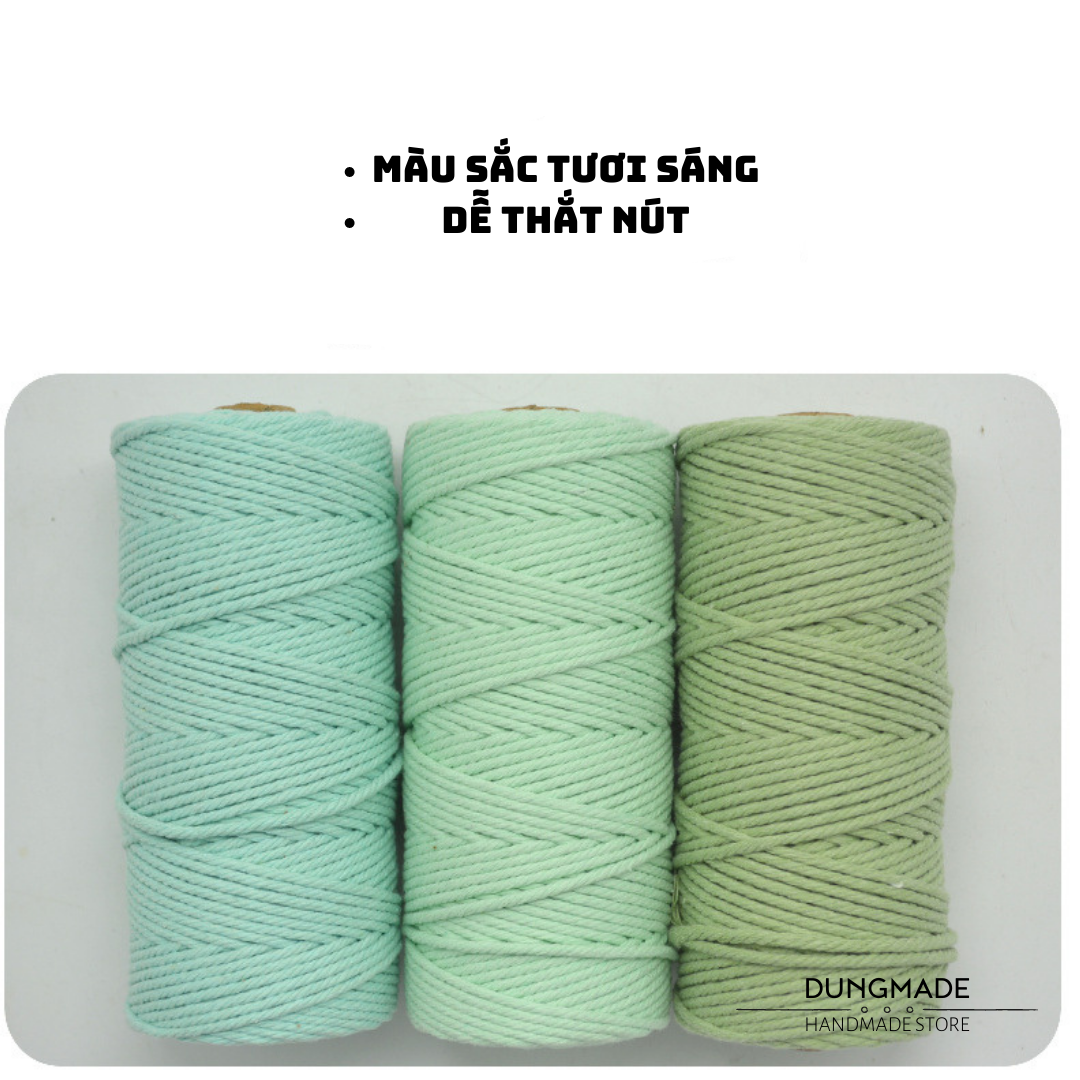 Dây thừng thắt macrame dây thừng se cotton sợi thắt mắc na 3mm
