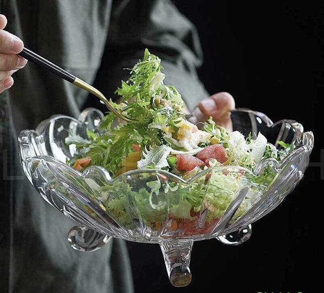 Bát thủy tinh 3 chân sang trọng 23cm