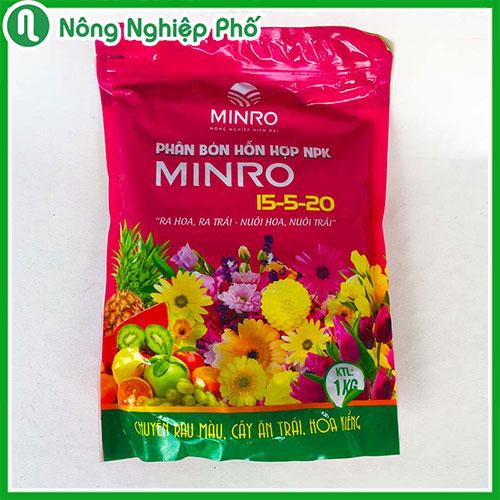 Phân bón NPK Minro 15-5-20 ra hoa, ra trái, nuôi hoa, nuôi trái - Gói 1kg - Nông Nghiệp Phố