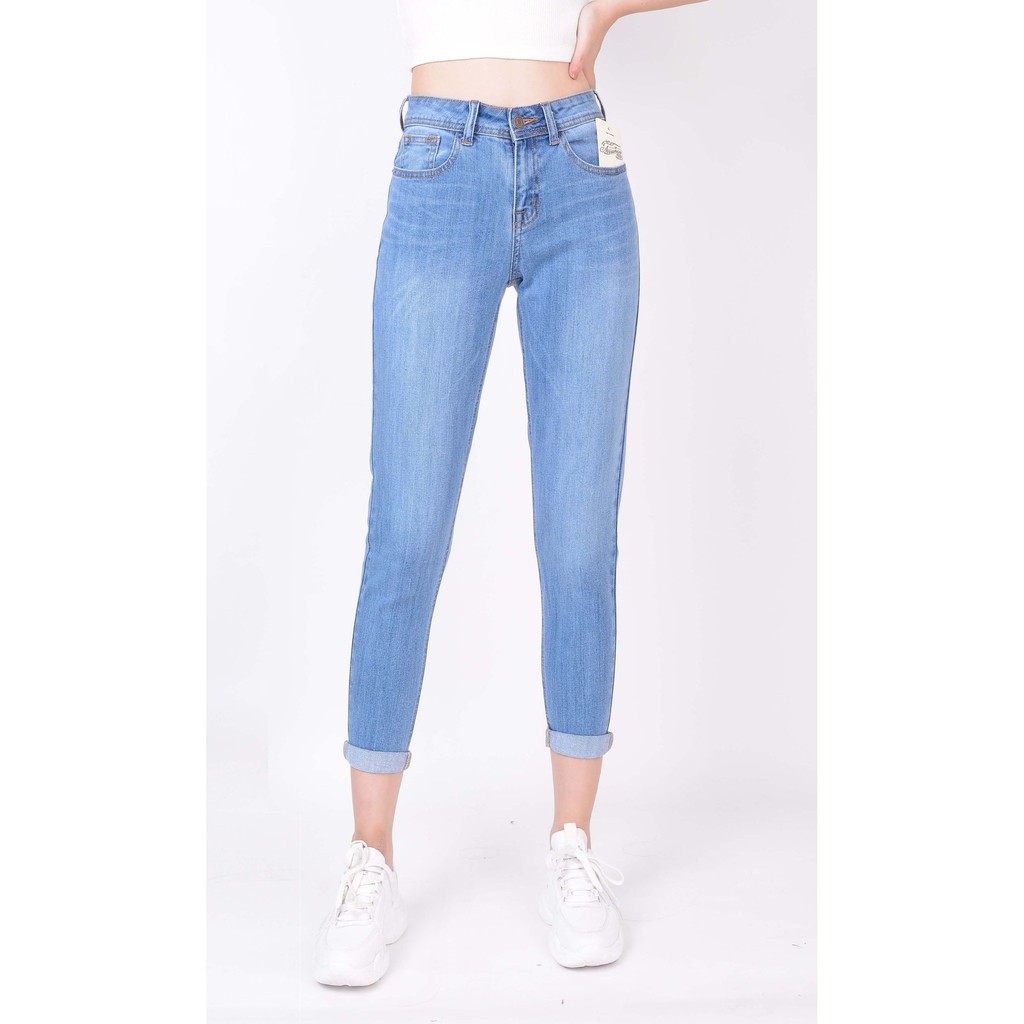 Quần jean nữ ống rộng baggy đẹp lưng cao cạp căn bản trơn hàng hiệu cao cấp mã 341 VANIZEN
