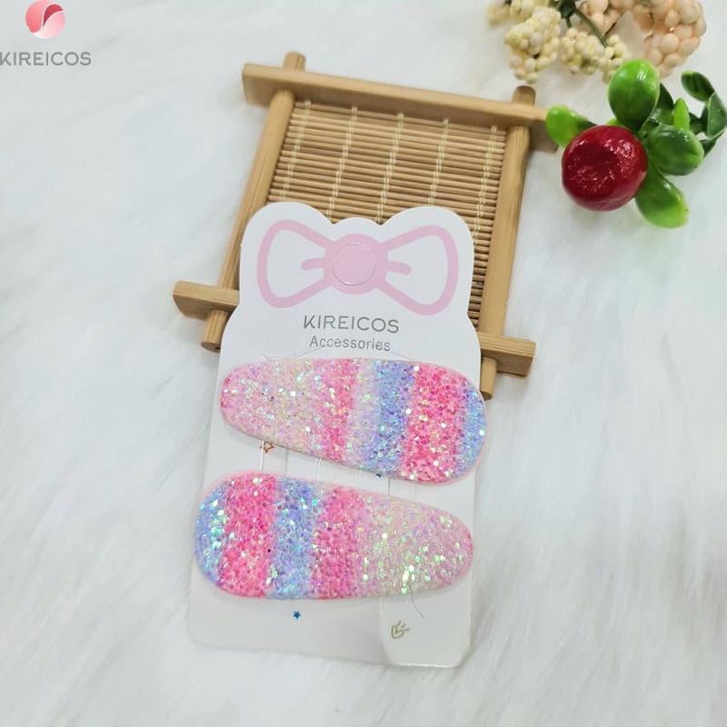 [HCM]Set 2 Kẹp Bấm Mái Lấp Lánh Có nhũ cho bé
