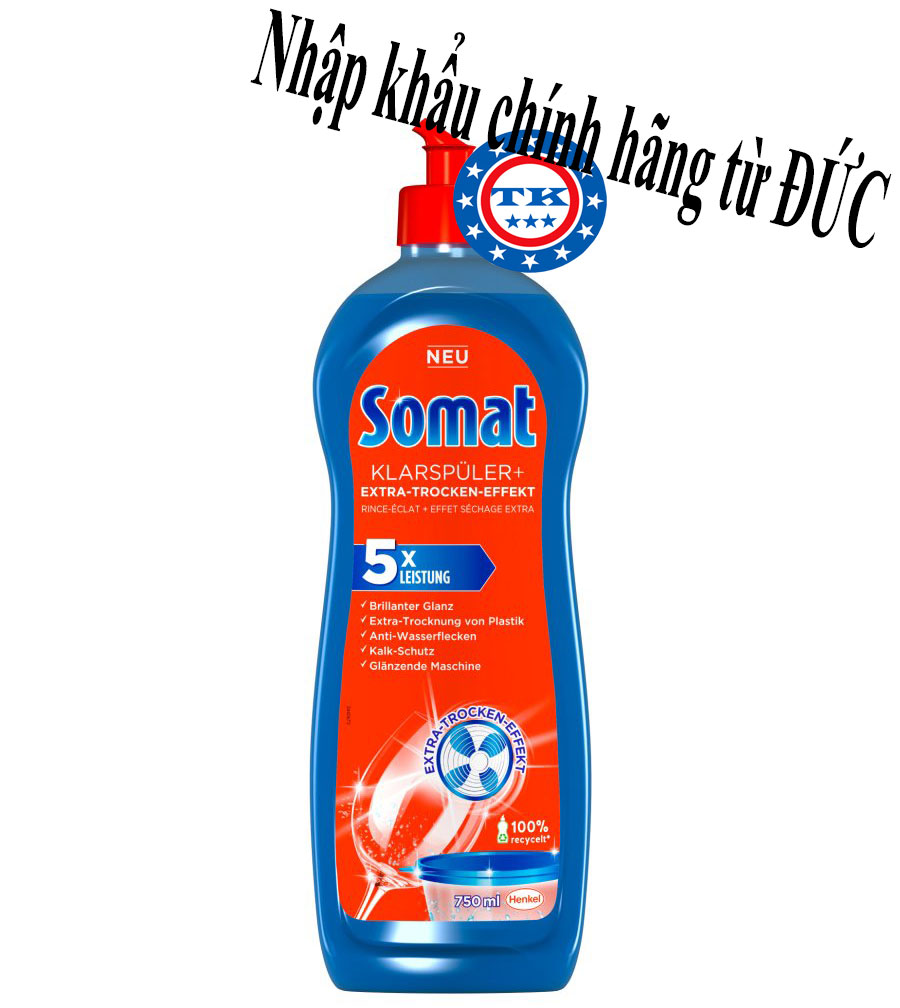 (HCM)Combo 2 Chai Nước Rửa Ly - Bát Làm Bóng Somat 750ml - Đức