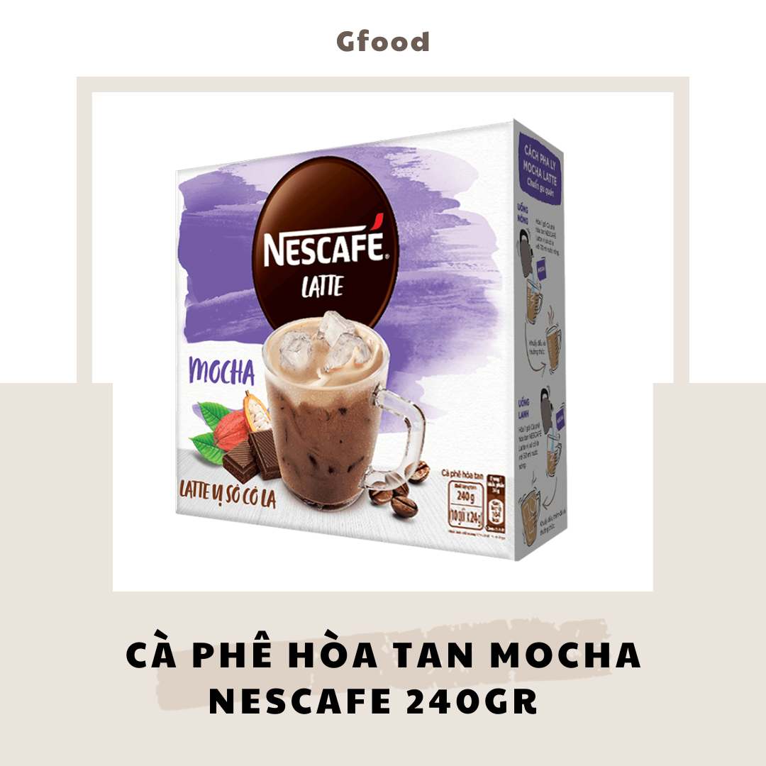 Nescafe Cà Phê Hòa Tan Latte Vị Socola Mocha 240gr