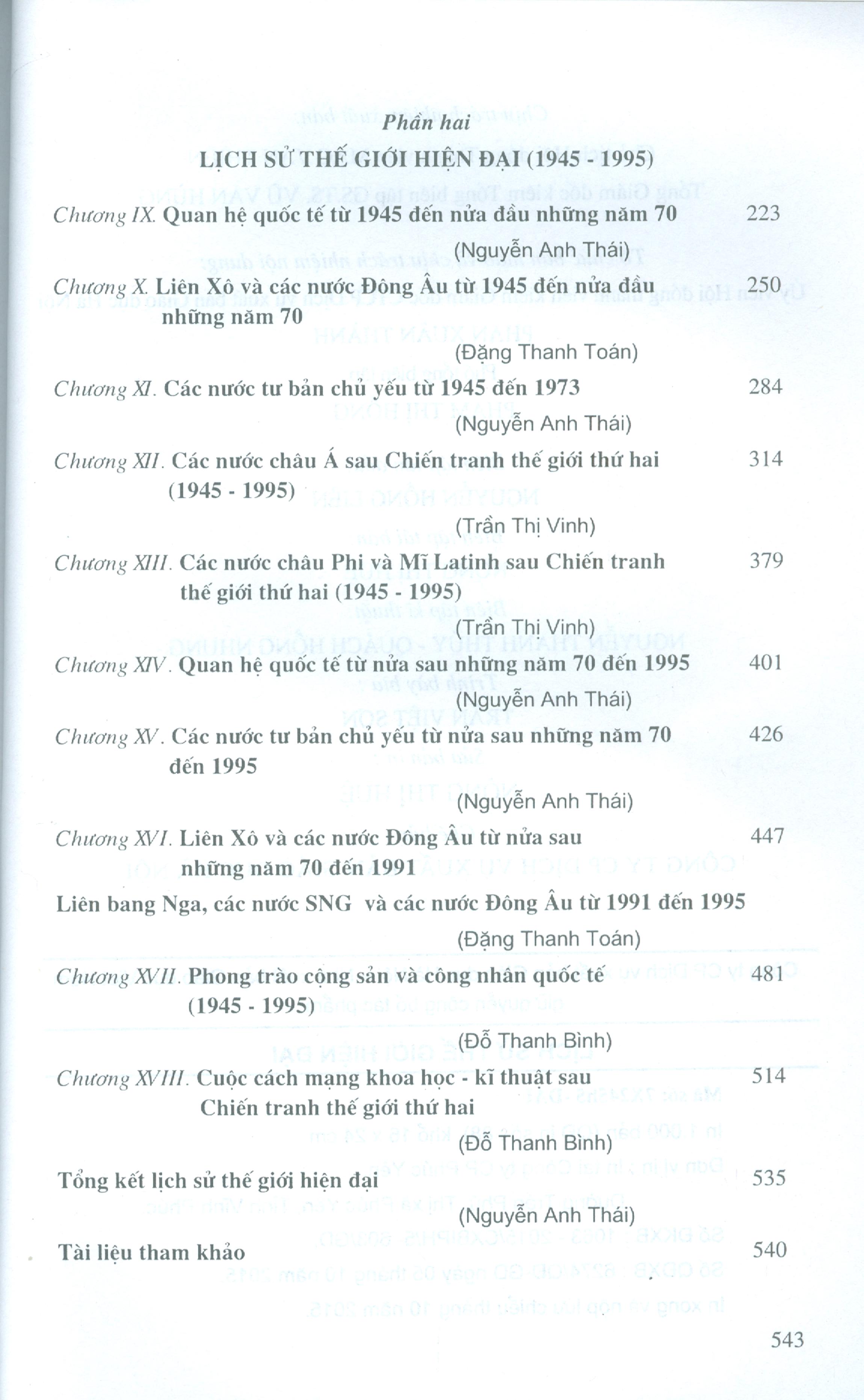 Lịch Sử Thế Giới Hiện Đại