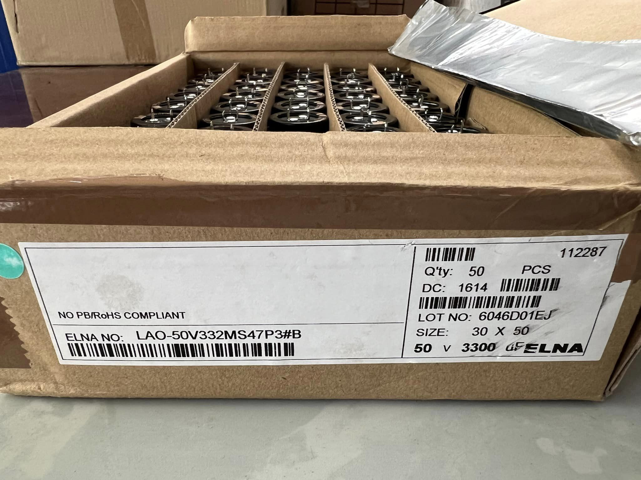TỤ ELNA DENON 50V 3300UF , 50V3300UF , 3300UF50V , 3300UF 50V (30X50mm )