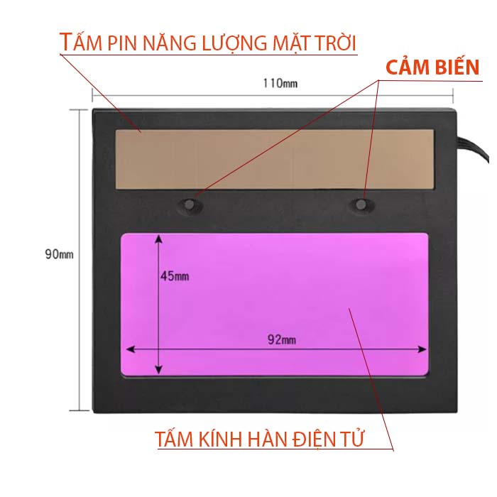 mắt kính hàn điện tử thay thế (cho mũ hàn cao cấp.)