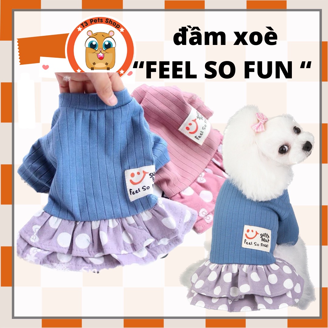 váy đầm xòe "Feel so Fun" cho chó mèo - T3 PETS SHOP