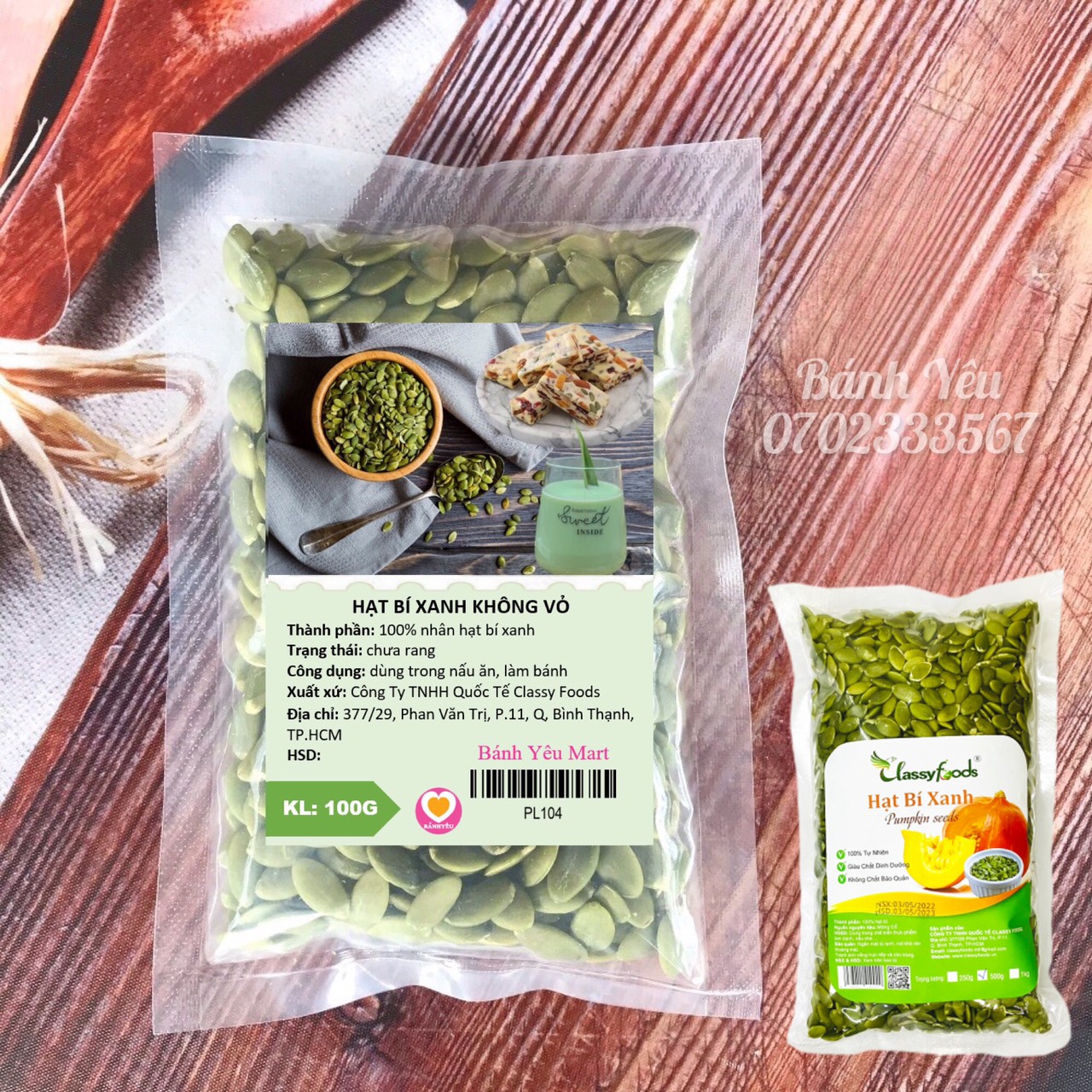 Hạt bí xanh không vỏ ( chia 100g)