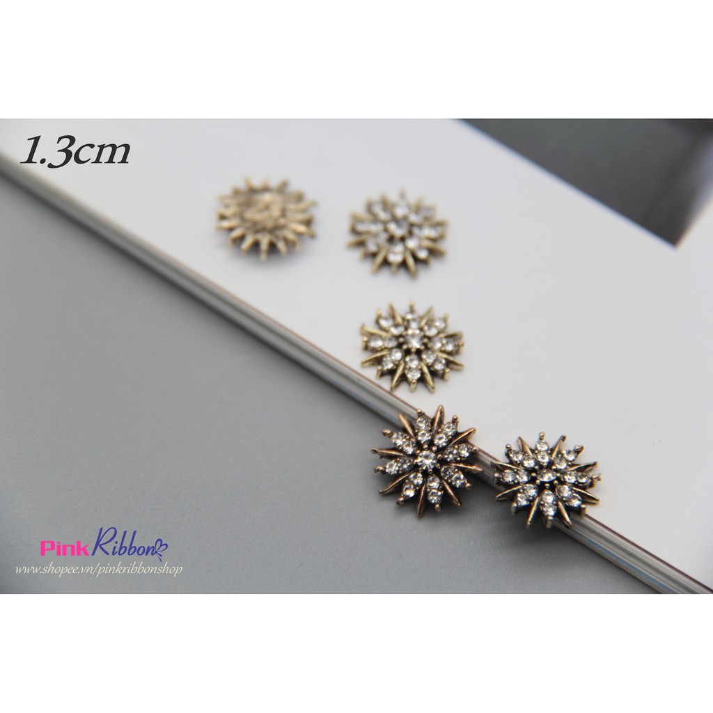 Charm mạ vàng xi hoa tuyết 1.3cm
