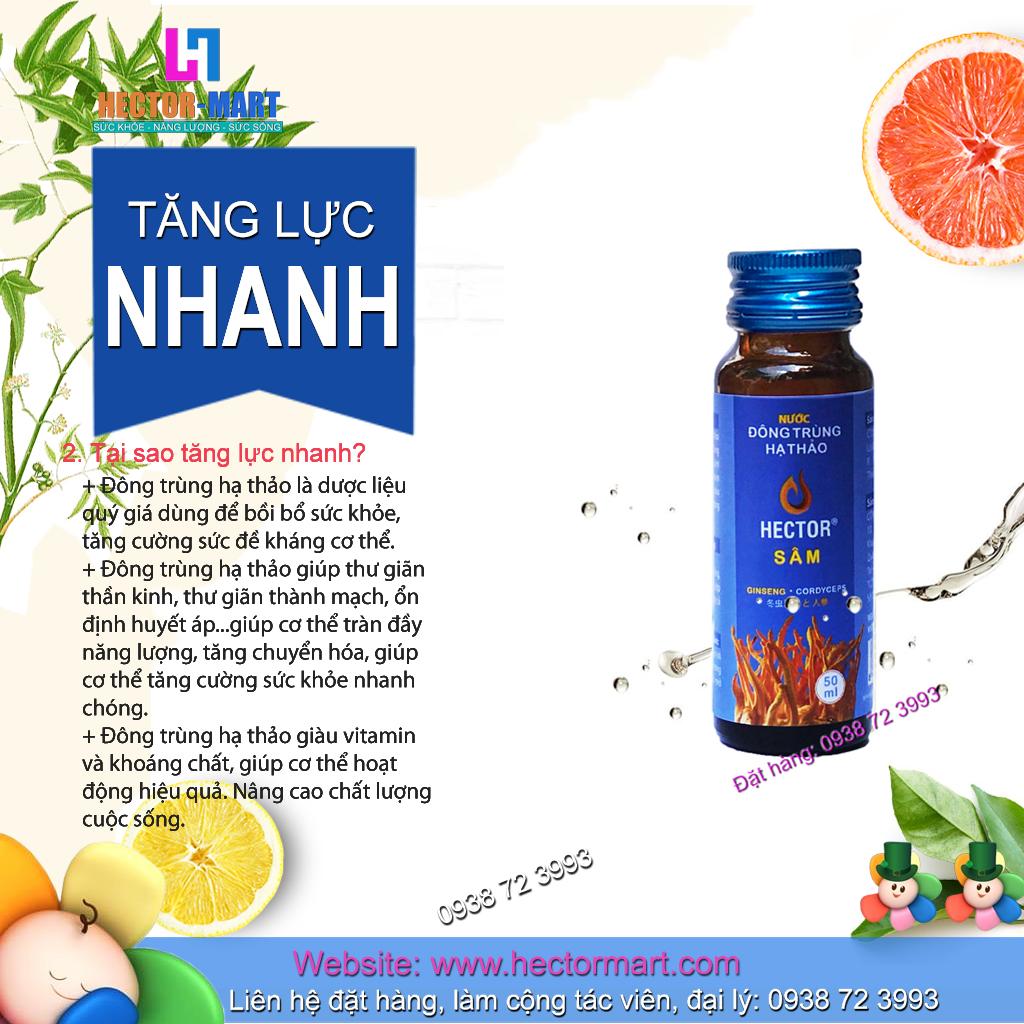 Đông trùng hạ thảo Hector Sâm (Hộp 10 Chai)