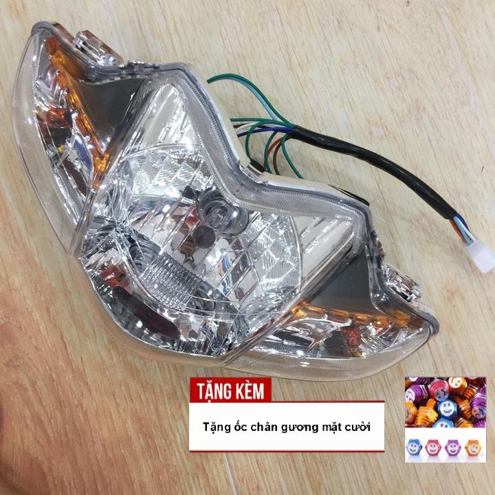 [TẶNG ĐÔI ỐC CHÂN GƯƠNG MẶT CƯỜI] Đầu đèn pha xe WAVE S110 , RSX bóng tròn siêu sáng - G422