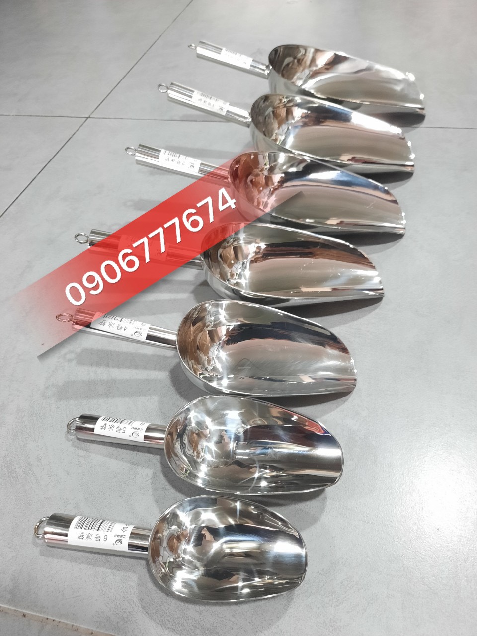 Xúc đá xúc hạt inox loại dày xịn đủ size