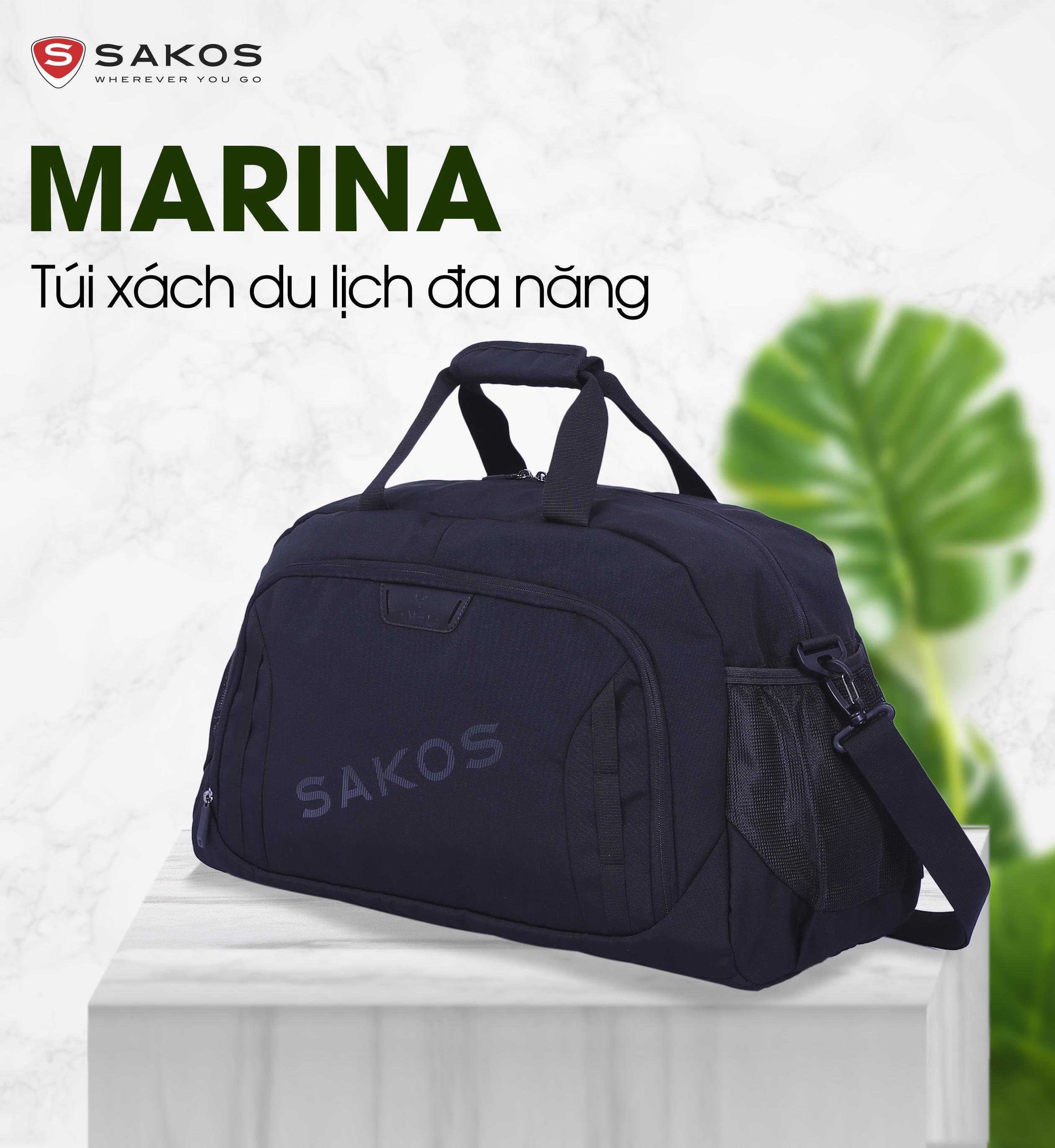 Túi Du Lịch Sakos Cao Cấp Marina (Đen)