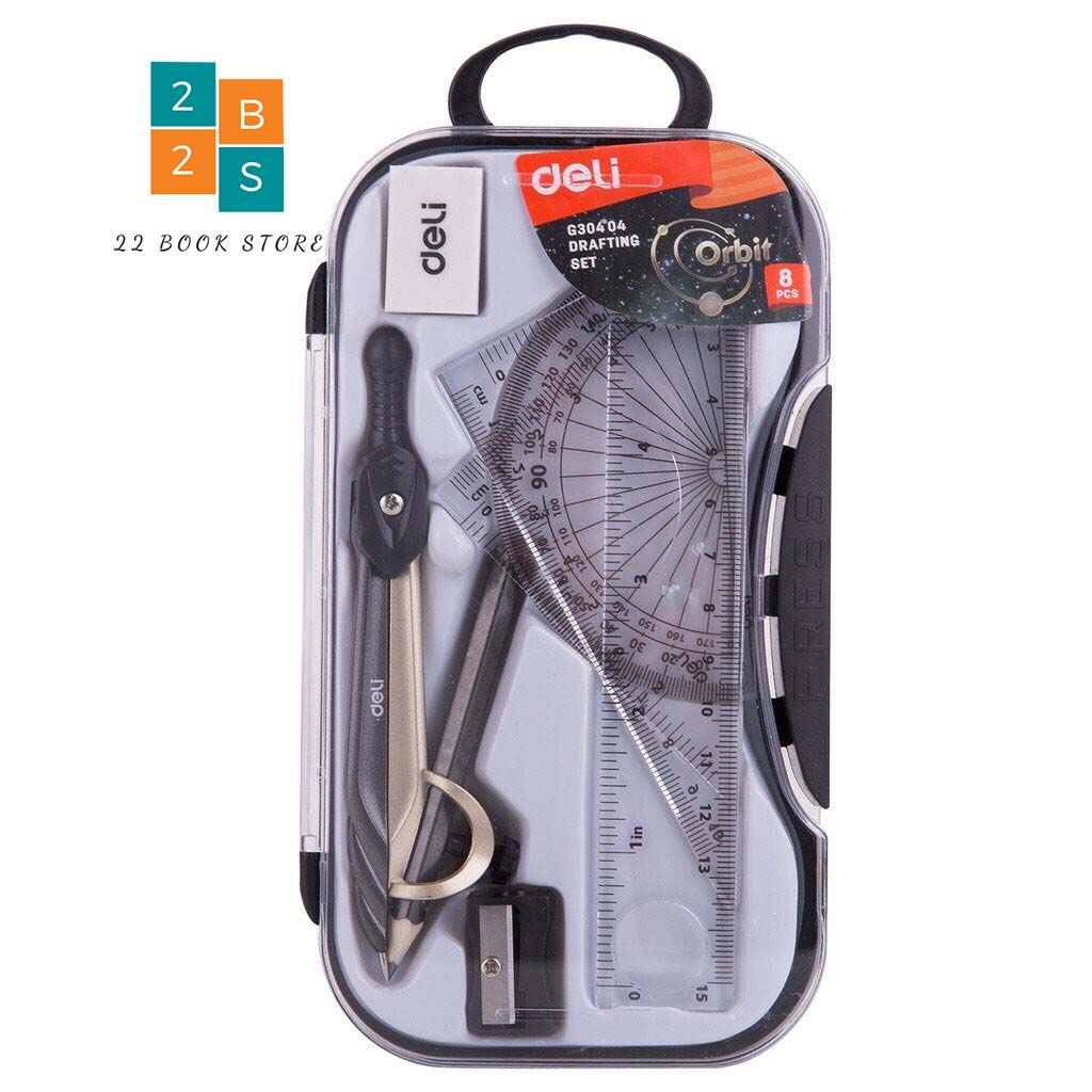 [HCM]Bộ compa thước eke Deli G30404