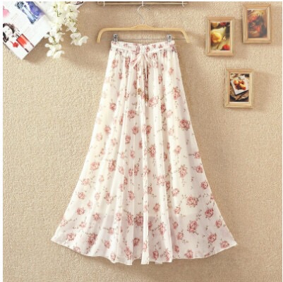 Chân váy chiffon họa tiết xinh