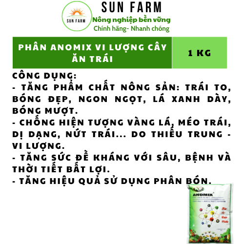 Phân trung vi lượng  Anomix cây ăn quả 1kg