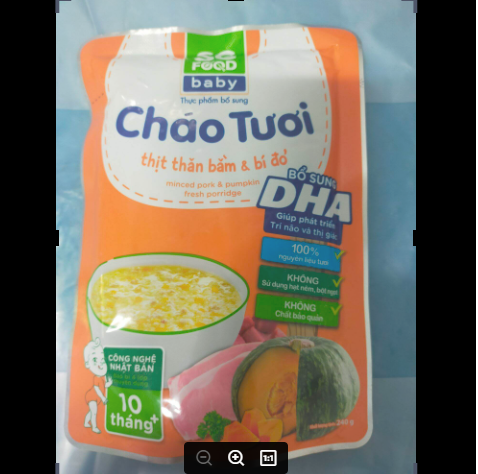 Cháo Tươi Thịt Thăn Bằm & Bí Đỏ