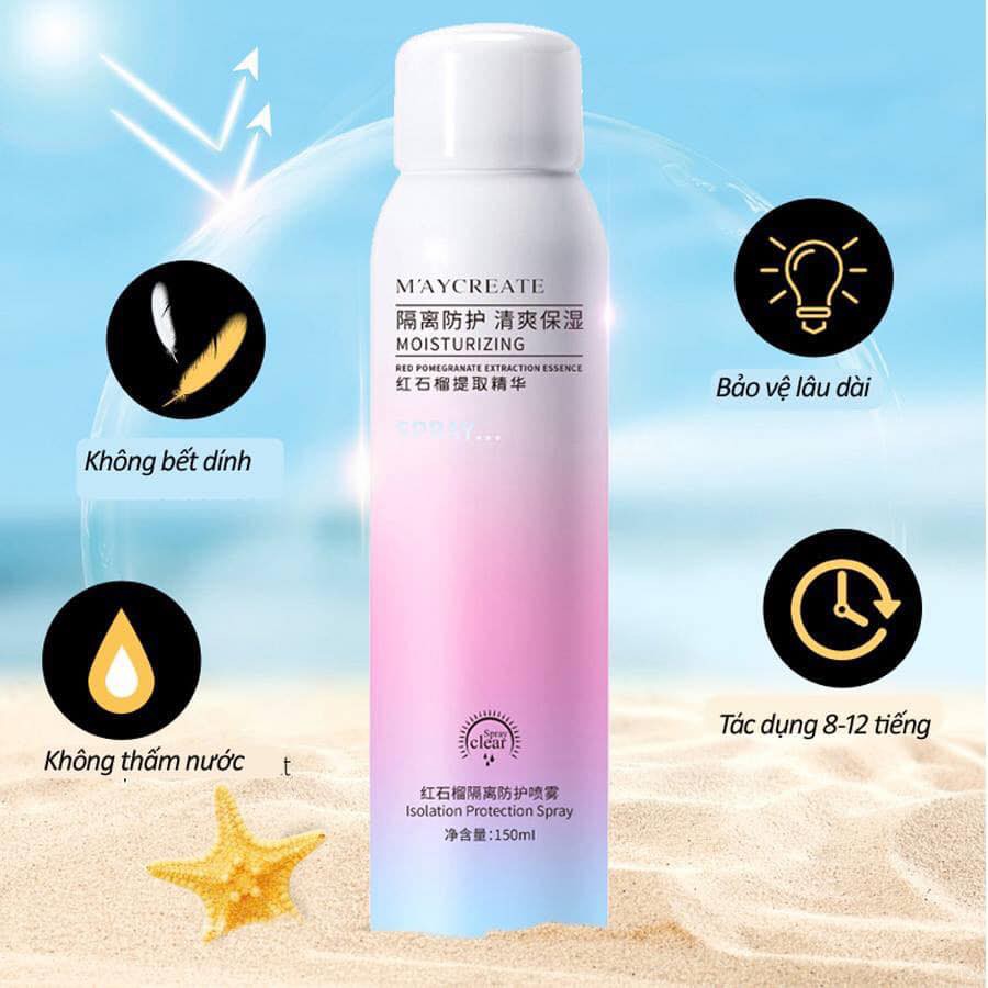 - xịt chống nắng maycreat 150ml