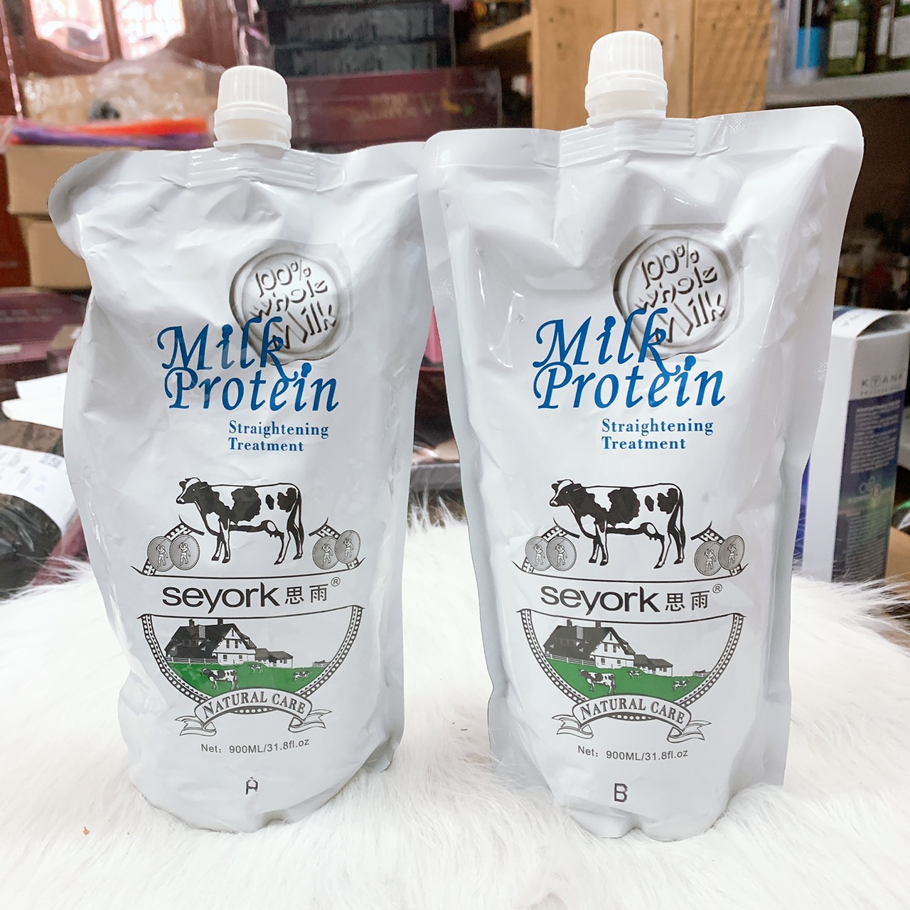 (lẻ) Thuốc duỗi tóc túi A 1000ml bò sữa Milk Protein