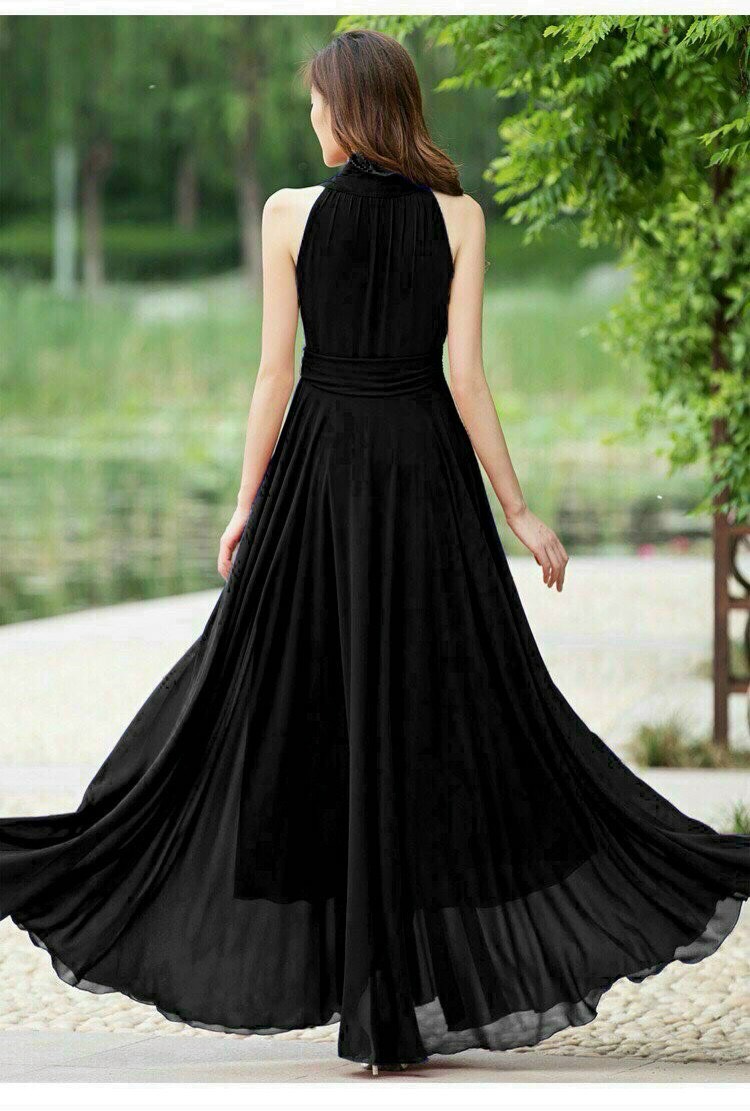 đầm maxi dài cổ v sang trọng