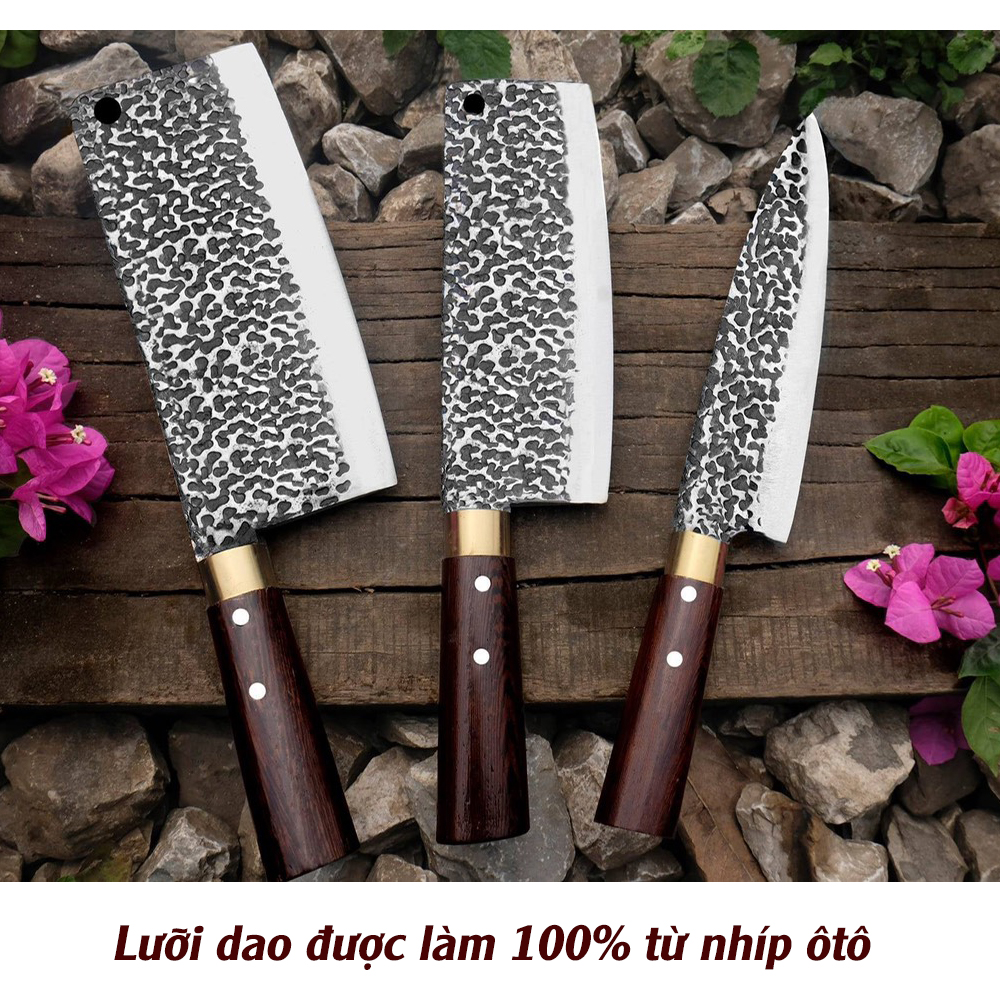 [ BÁN CHẠY NHẤT] Bộ 3 dao thép Nhíp 100% ( Chặt - Thái - Lọc)