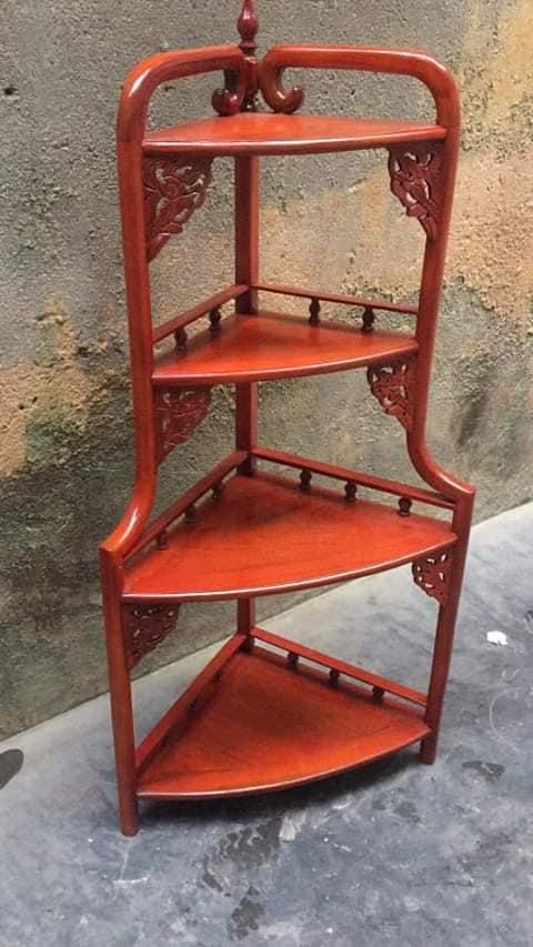 kệ góc gỗ rác gụ kích thước cao 1m30 rộng 60 cm sâu 40 cm
