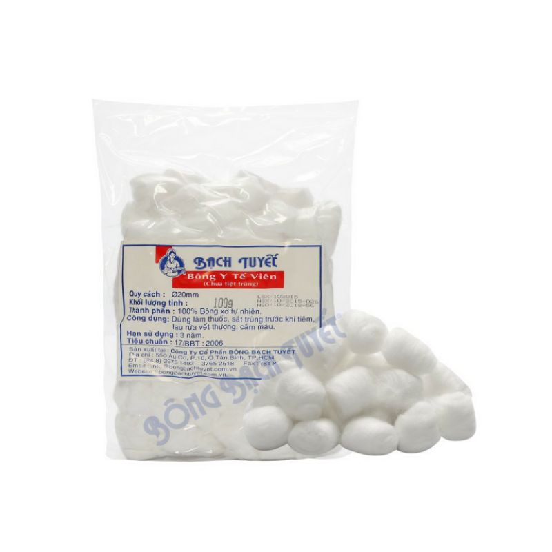 Bông y tế Viên 100g ( BẠCH TUYẾT)