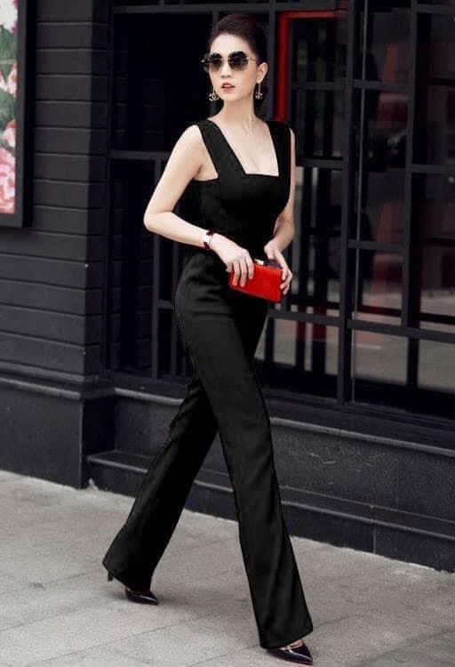 Jumpsuit phối 2 dây bản to thiết kê