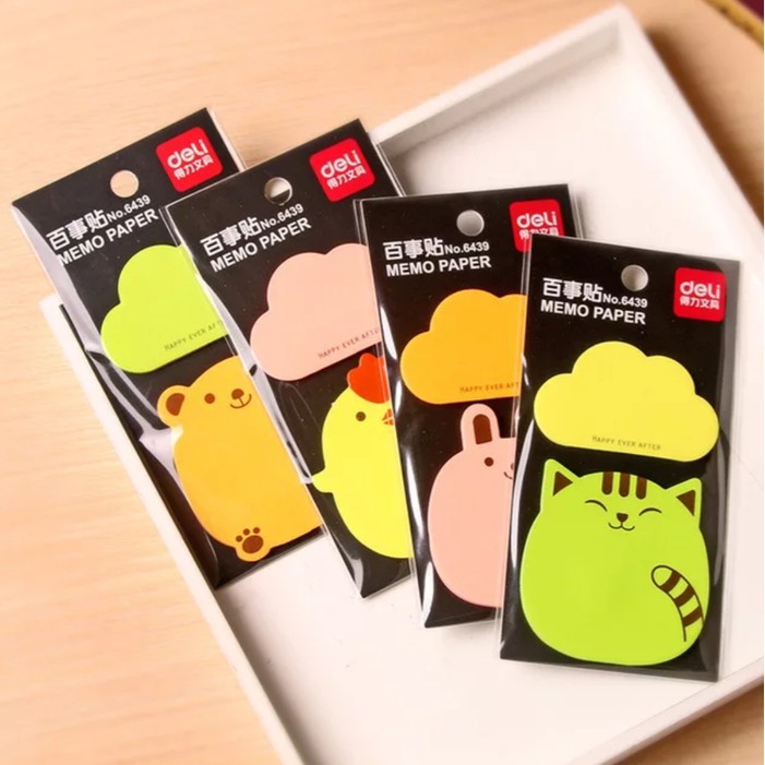 (Xấp 40 Tờ) Giấy note, giấy ghi chú hình học sinh Deli EA55002