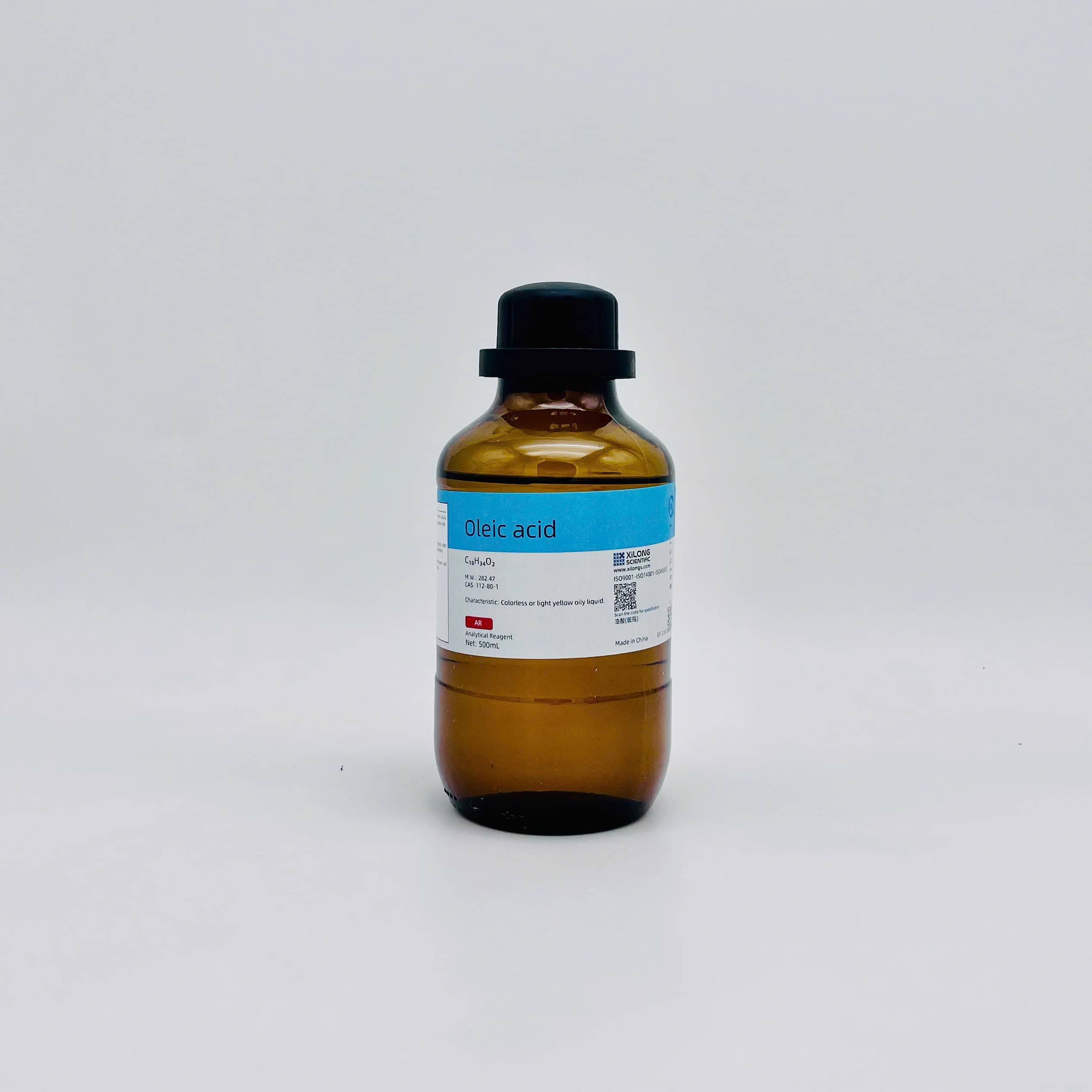 Hóa chất Oleic Acid (AR, Chai 500ML,  Xilong, cas 112-80-1)