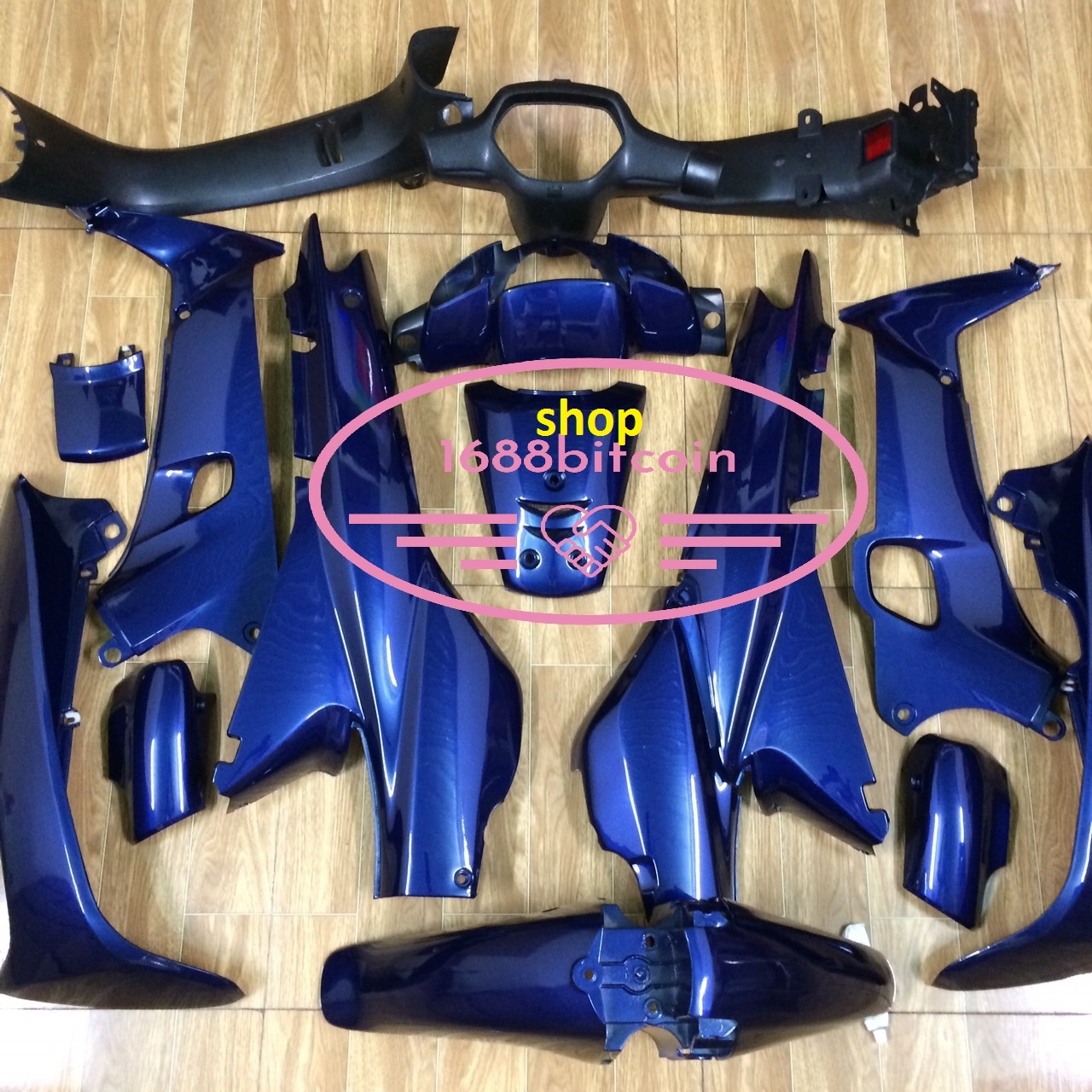 ( TẶNG TEM  + ỐC ) Bộ Dàn áo xe wave nhỏ 110 - wave alpha   màu Xanh Tím -nhựa trắng nguyên sinh ABS LOẠI ĐẸP